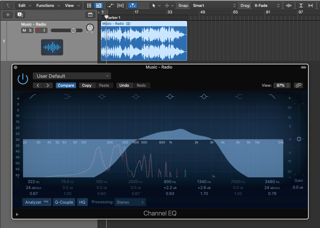 Adjusting a sound effect's frequency