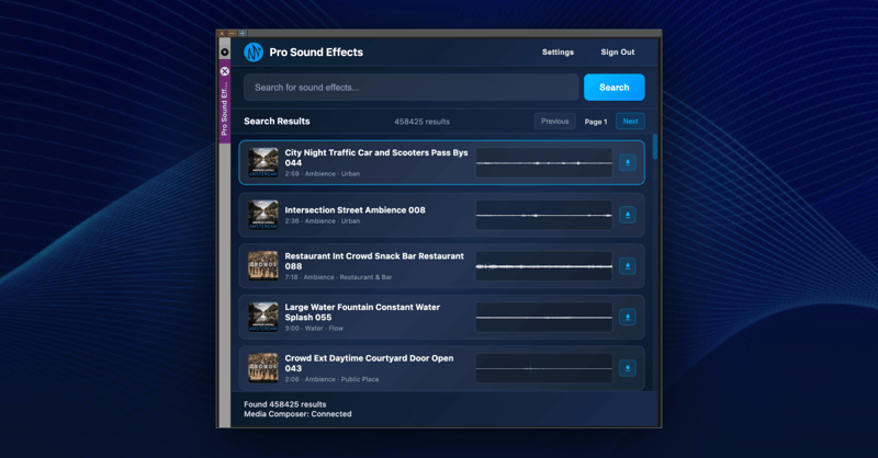 Ensure that every editor has access to fully-licensed sounds with metadata preserved.