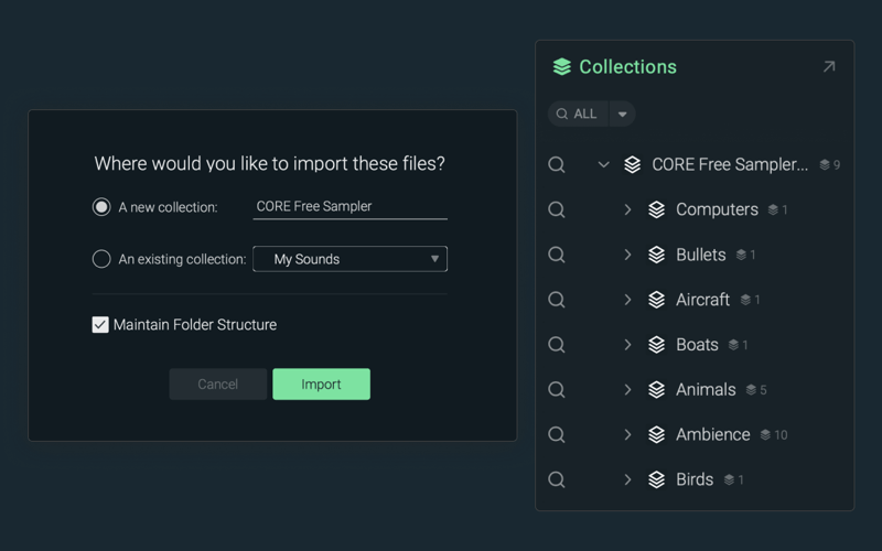 SoundQ_UI Importing Collections image