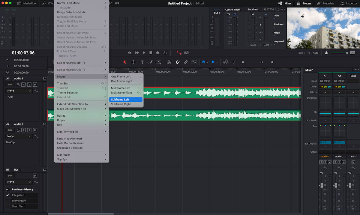 Subframe Adjustment - DaVinci Resolve