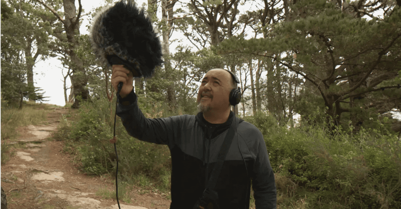 Dave Whitehead recording in nature