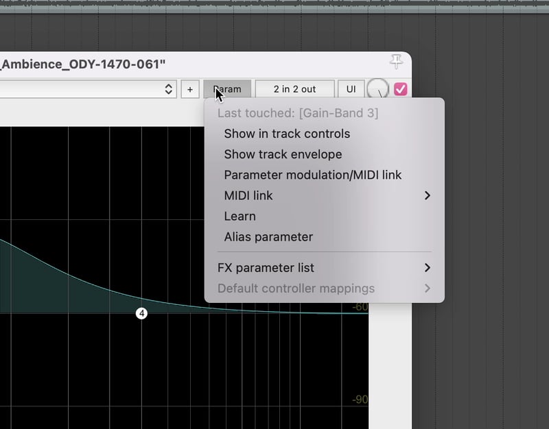 Reaper Parameter Settings